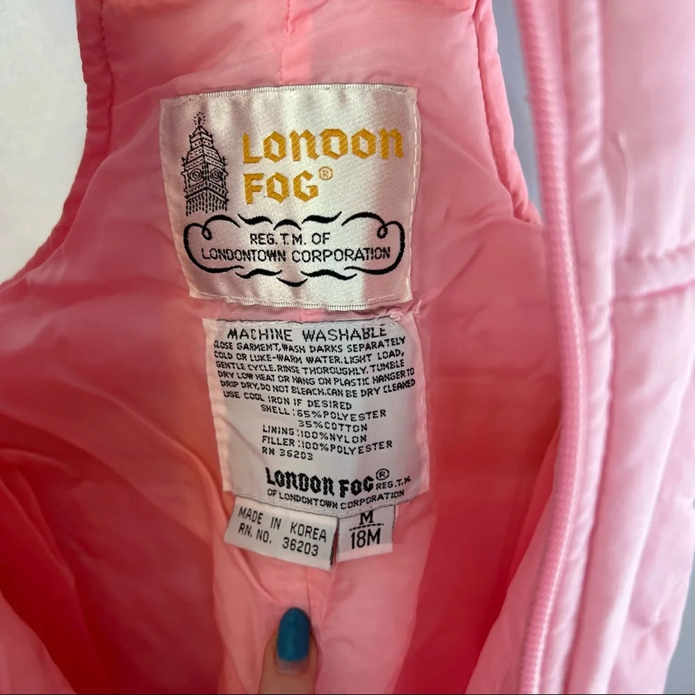 London Fog Pink Snow Suit Floral Design, size 18M